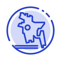 carte bangladesh pays bangladesh bleu pointillé ligne icône vecteur
