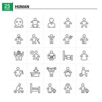 25 fond de vecteur de jeu d'icônes humaines