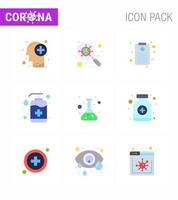 ensemble d'icônes de prévention des coronavirus 25 lavage de laboratoire bleu tableau de santé savon main coronavirus viral 2019nov éléments de conception de vecteur de maladie