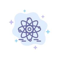 icône bleu nucléaire de l'éducation atome sur fond de nuage abstrait vecteur