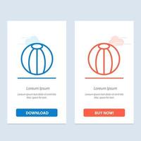 ballon de plage ballon de plage jouet bleu et rouge télécharger et acheter maintenant modèle de carte de widget web vecteur