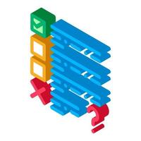 échec de la tâche d'illustration vectorielle d'icône isométrique d'audit vecteur