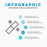 icône de ligne d'outil graphique de conception avec fond d'infographie de présentation en 5 étapes vecteur