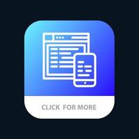 site Web de conception réactive bouton d'application mobile mobile version de ligne android et ios vecteur