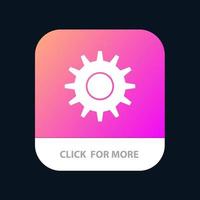 cogs gear setting bouton d'application mobile version de glyphe android et ios vecteur