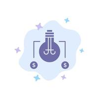 ampoule idée solution dollar bleu icône sur fond de nuage abstrait vecteur