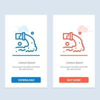 pollution des canalisations déchets radioactifs bleu et rouge téléchargez et achetez maintenant le modèle de carte de widget web vecteur