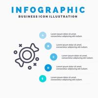 bonbon bonbon bonbons ligne icône avec 5 étapes présentation infographie fond vecteur