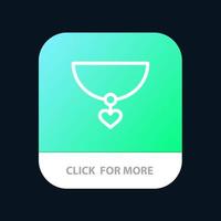 collier coeur cadeau bouton application mobile version ligne android et ios vecteur