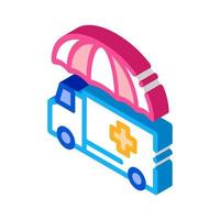 illustration vectorielle d'icône isométrique de voiture d'ambulance d'urgence vecteur