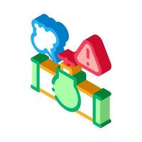 illustration vectorielle d'icône isométrique de rupture de tuyau de gaz vecteur