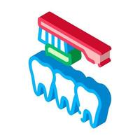 dentiste nettoyage des dents icône isométrique illustration vectorielle vecteur