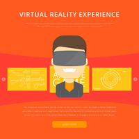 Expérience de réalité virtuelle Lunettes ou casque vecteur
