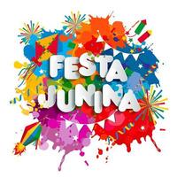 Fête du village festa junina en amérique latine vecteur