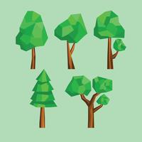 Arbres de style Low Poly vecteur