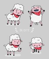 Illustration vectorielle de mouton mignon personnage Doodle vecteur