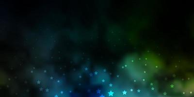 texture de vecteur bleu foncé, vert avec de belles étoiles.