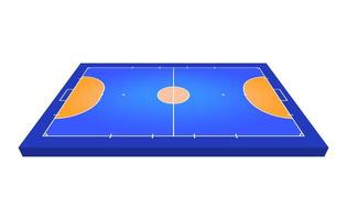 champ de vision en perspective pour le futsal. contour orange de lignes illustration vectorielle de champ de futsal. vecteur