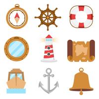 Navigation gratuite et vecteur d'icônes nautiques