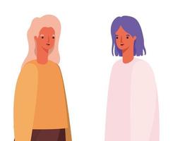 conception de vecteur avatars de deux femmes