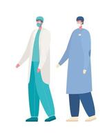 médecins masculins isolés avec conception de vecteur de masques