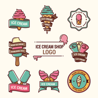 Logo de la boutique de crème glacée vecteur