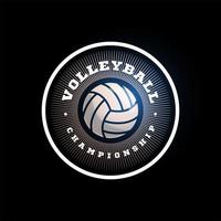 logo vectoriel circulaire de volley-ball. typographie professionnelle moderne sport emblème de vecteur de style rétro et conception de logo de modèle. logo coloré de volleyball