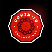 logo vectoriel coronavirus covid-19. éclosion de cercle professionnel moderne sport 2019-ncov dans l'emblème de vecteur de style rétro et la conception de logo de modèle. danger de coronavirus et maladie à risque pour la santé publique