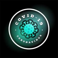 logo vectoriel coronavirus covid-19. éclosion de cercle professionnel moderne sport 2019-ncov dans l'emblème de vecteur de style rétro et la conception de logo de modèle. danger de coronavirus et maladie à risque pour la santé publique