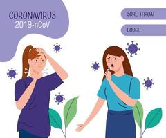 personnes atteintes de bannière de symptômes de coronavirus vecteur