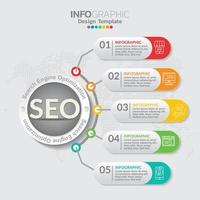 illustration de concept infographique d'infographie seo avec modèle de mise en page de l'entreprise. vecteur