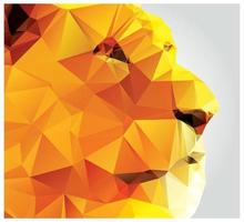 tête de lion polygone géométrique, motif triangle vecteur