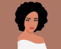 illustration de portrait de belles femmes noires vecteur