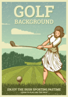 Illustration de golf Vintage vecteur