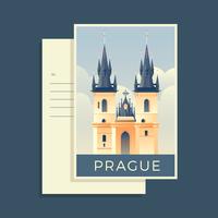 Vecteur de carte postale de Prague