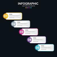 5 options infographie diagramme rapport annuel conception web étapes ou processus de concept d'entreprise vecteur