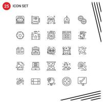25 lignes vectorielles thématiques et symboles modifiables de pièces de monnaie chinoises astronaute de l'espace vin éléments de conception vectoriels modifiables vecteur