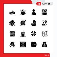 16 icônes créatives signes et symboles modernes de d paiement supermarché cloud éléments de conception vectoriels modifiables cosmétiques vecteur
