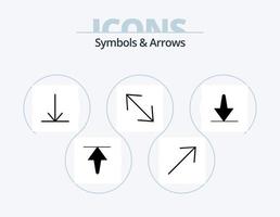 symboles et flèches glyphe pack d'icônes 5 conception d'icônes. . La Flèche. . bas vecteur