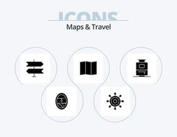 cartes et pack d'icônes de glyphe de voyage 5 conception d'icônes. . aiguille. . voyage vecteur