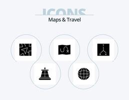 cartes et pack d'icônes de glyphe de voyage 5 conception d'icônes. . carte. . emplacement vecteur