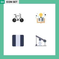 4 icônes créatives signes et symboles modernes de la mise en page de la lumière de voyage de la grille de vélo éléments de conception vectoriels modifiables vecteur