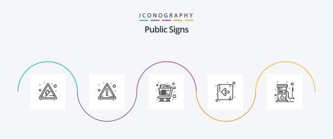 pack d'icônes de la ligne 5 des panneaux publics, y compris le carburant. gaz. épiceries. carburant. direction vecteur