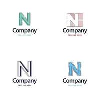 lettre n grand logo pack design création de logos modernes créatifs pour votre entreprise vecteur