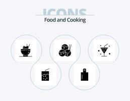 pack d'icônes de glyphe alimentaire 5 conception d'icônes. . nourriture. un verre vecteur