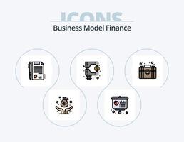 pack d'icônes rempli de ligne de financement 5 conception d'icônes. rapport. financier. revenir. annuel. financier vecteur