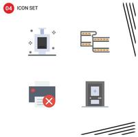 pack de 4 signes et symboles d'icônes plates modernes pour les supports d'impression Web tels que les ordinateurs filam de matériel d'urinoir construisant des éléments de conception vectoriels modifiables vecteur