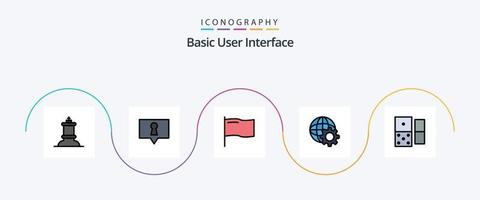 pack d'icônes plat 5 rempli de ligne de base, y compris. marque. dominos. casino vecteur