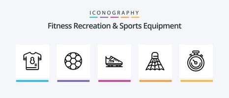 pack d'icônes ligne 5 d'équipements sportifs et de loisirs de fitness, y compris pong. basketball. perforation. corbeille. frapper. conception d'icônes créatives vecteur