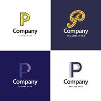 lettre p grand logo pack design création de logos modernes créatifs pour votre entreprise vecteur